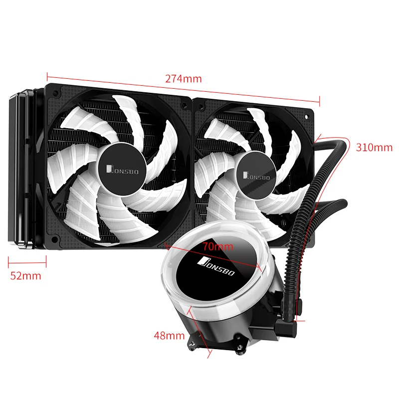 Jonsbo Tw2 240 501 Pc Процессор водяного охлаждения 4Pin ШИМ интегрированный Охладитель для