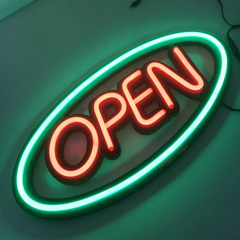 Открытый закрыть Open логотип неоновая трубка знак освещения
