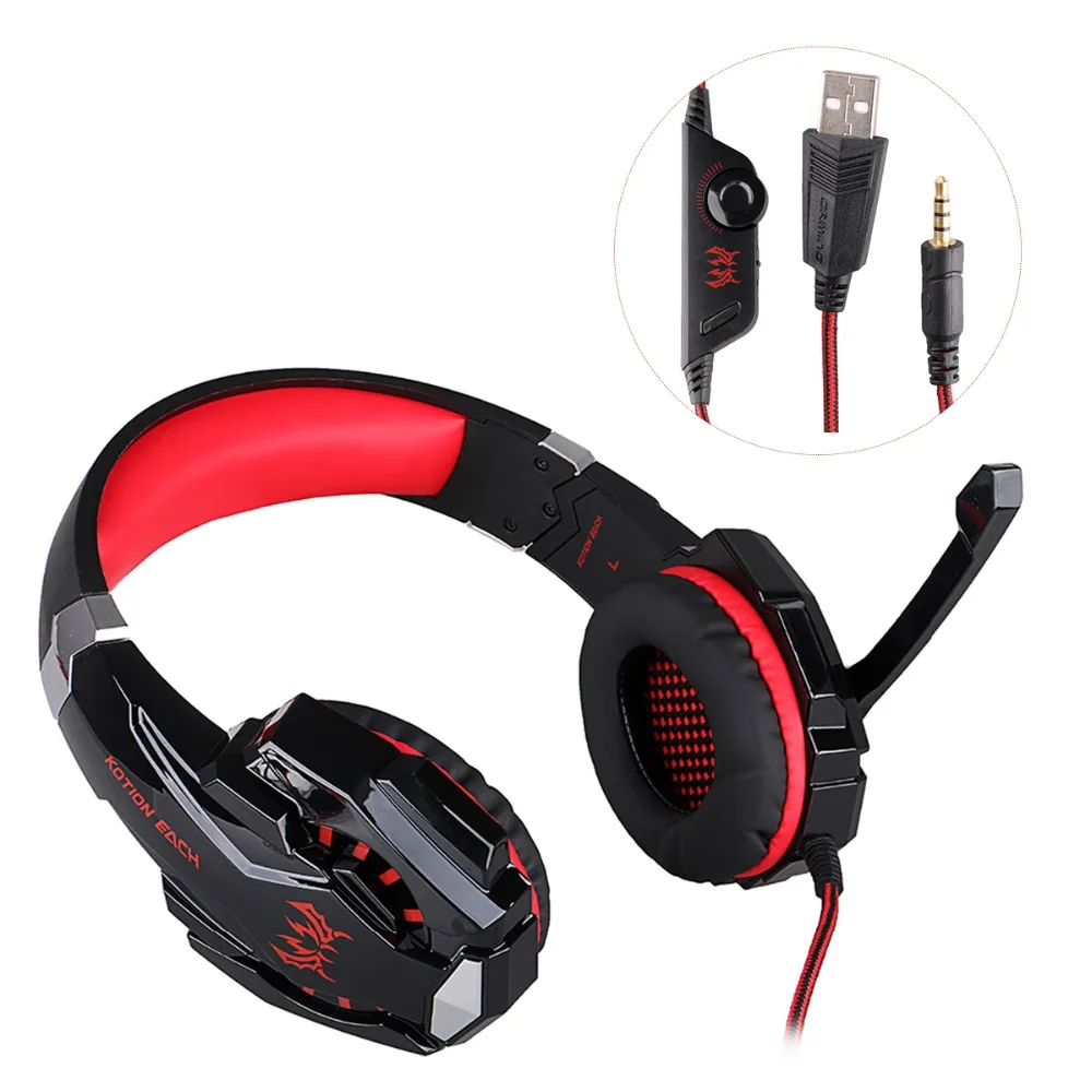 KOTION EACH G9000 Игровые наушники Gamer гарнитура стерео HIFI гарнитуры с микрофоном для PS4