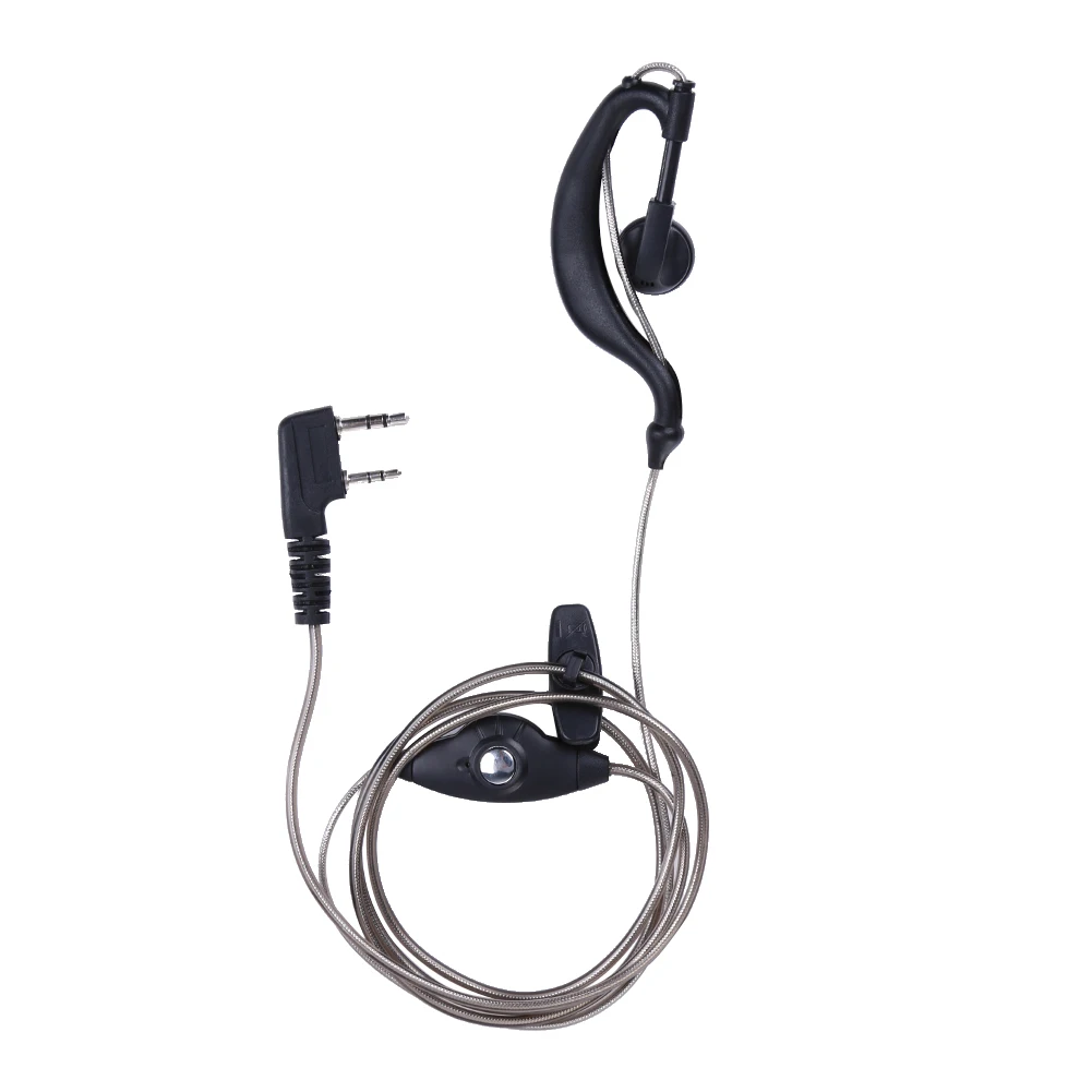 Black 2 Pin PTT Mic Headset for Kenwood Radio QUANSHENG PUXING WOUXUN HYT TYT TH Baofeng UV5R Earpiece Car Styling Accessory | Электроника