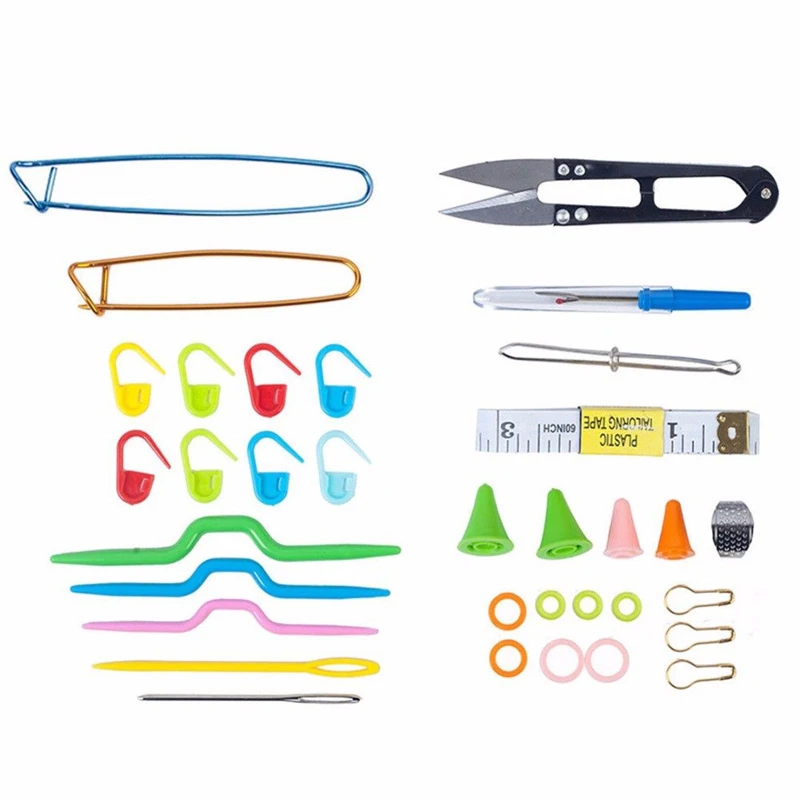 

Weaving Tools Random Color Knitting Tool Kit Crochet Needle Hook Accessories Supplies With Case Sewing Tools Accessory Sets