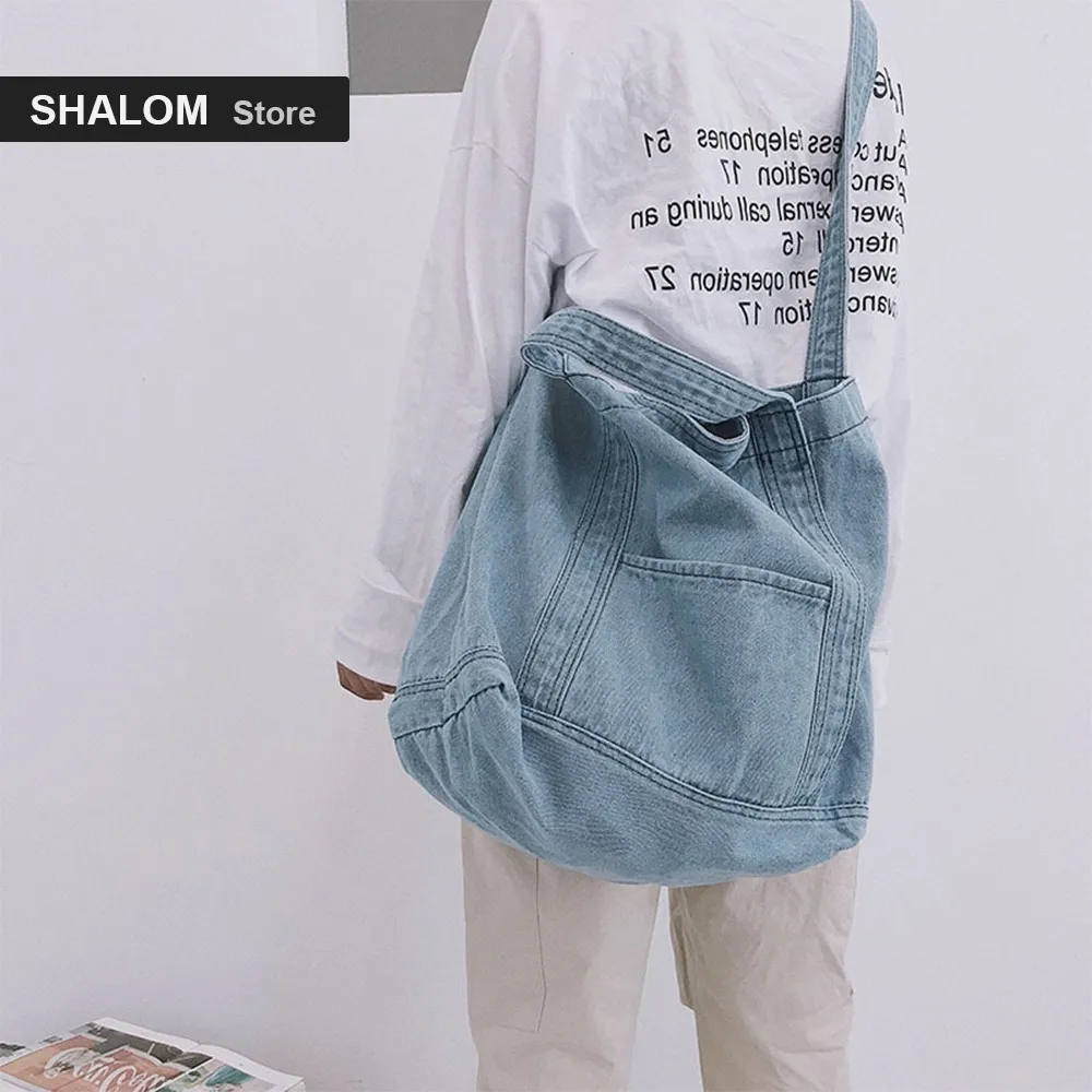 Chic Cowboy Cloth Package 2018 New Pattern Large Capacity Single Shopping Pocket Satchel Korean Version handbag | Багаж и сумки