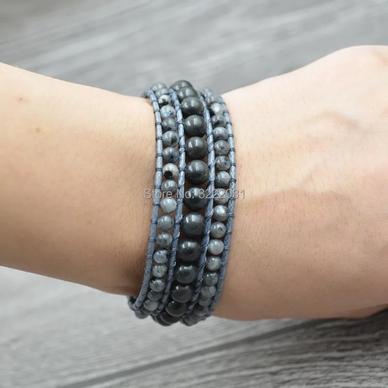 Boho натуральные камни из бисера манжеты браслеты браслет ручной работы на