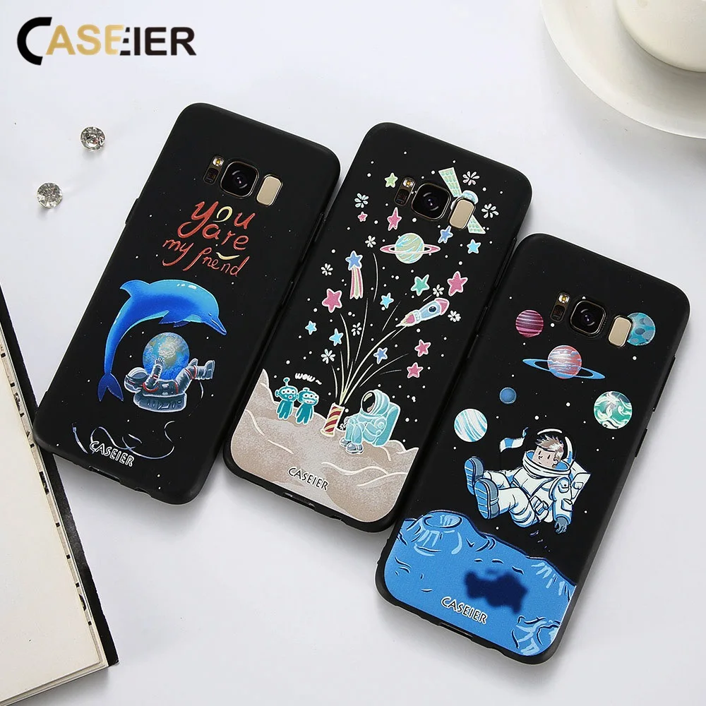 CASEIER тисненый чехол для Samsung Galaxy S6 S7 edge матовый мягкий TPU телефона S8 Plus Note 8