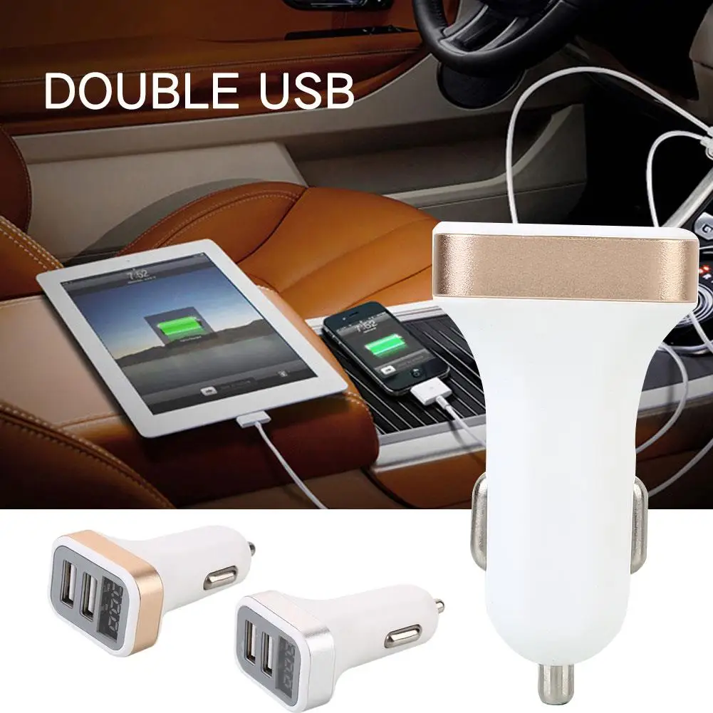 Автомобильный прикуриватель power Dual USB адаптер питания с экраном