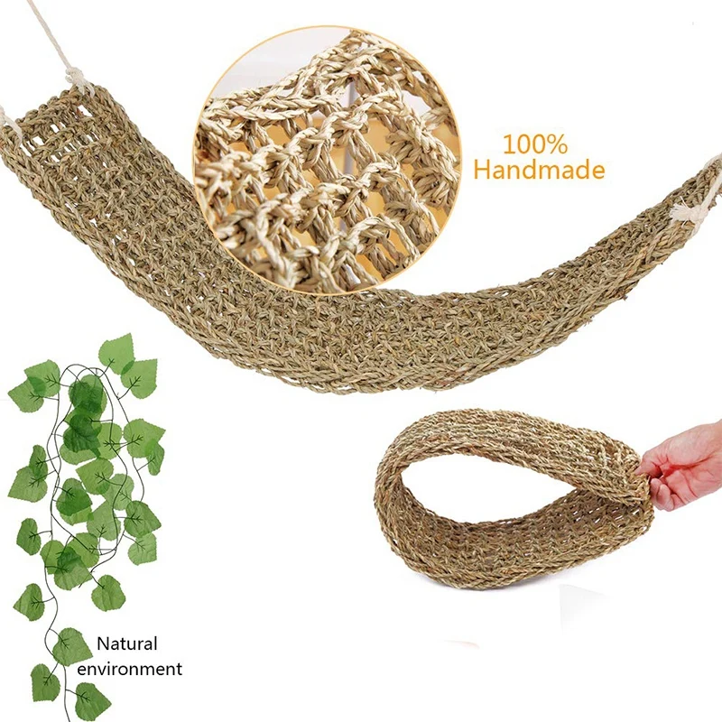 Рептильный шезлонг для ящериц "Bearded Dragon Hammock" из травяных волокон для гекконов, игуан и крабов-реклюзов.
