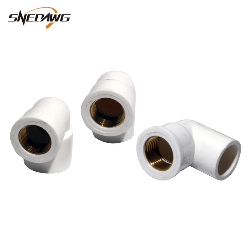 

UPVC Pipe Fittings 90Degree Elbow Water Pipe Joint 20/25/32mm Tube 1/2'' 3/4'' 1'' Brass Thread Water Connectors DIY Pipe Joint