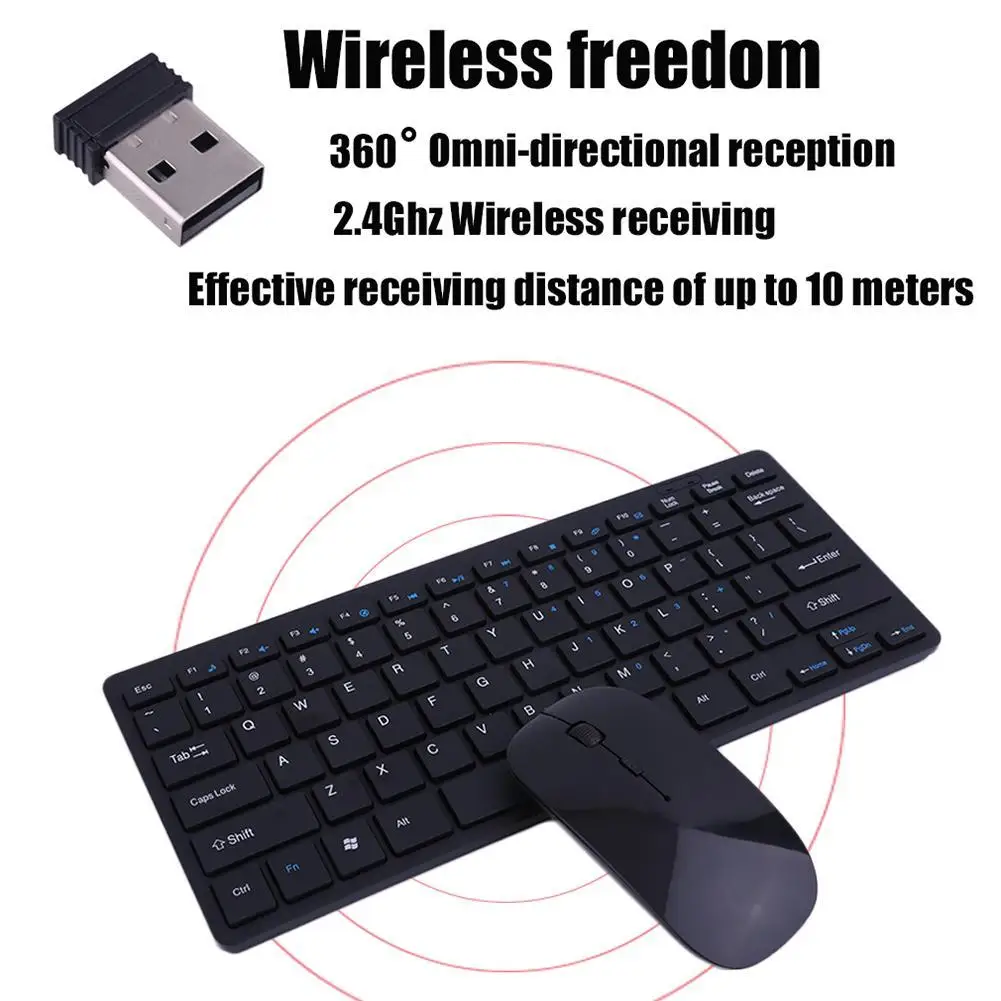 Автоматическое Сопряжение USB Беспроводная 2 4 GHZ клавиатура мышь набор