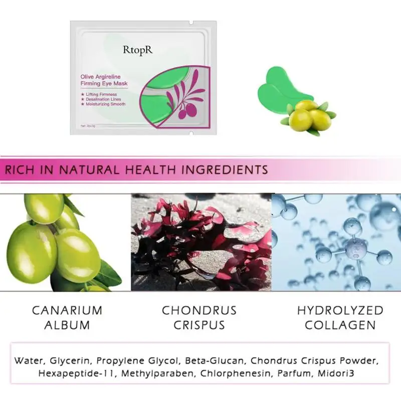 1 Pair Olive Essence Firming Eye Mask Moisturizing Smooth Lifting Firmness Serum Dark Circles Fine Lines Patches | Красота и здоровье