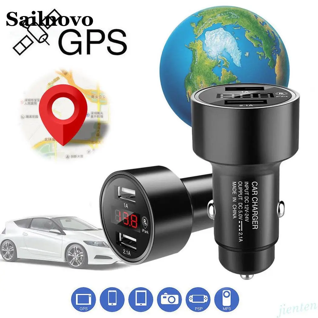 5 V 3 1 A Dual USB Автомобильное зарядное светодио дный устройство цифровой