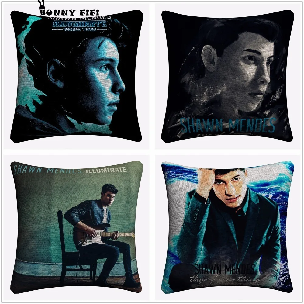 Декоративная подушка Shawn Mendes из хлопка и льна 45x45 см|Наволочки| |