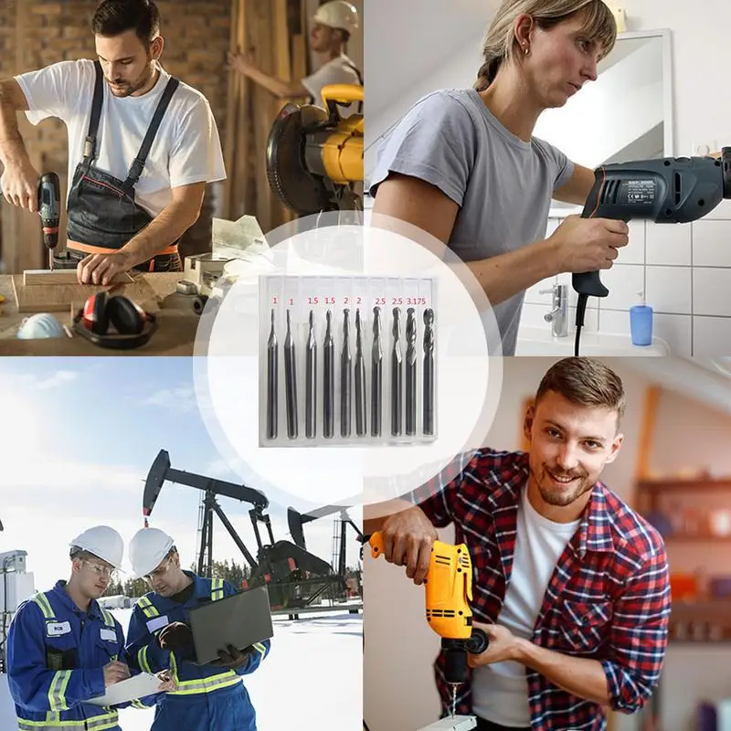 

10PCS 3.175 X 38mm Single Flute Spiral Carbide CNC Router Bits Milling Cutter Acrylic Burrless Engraving Machine Tool