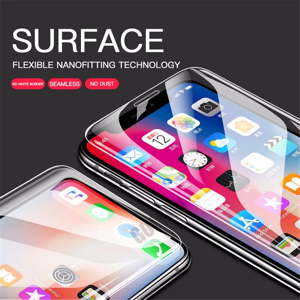 8D Защитная пленка для iPhone XS Max XR мягкая Гидрогелевая с полным покрытием X 10 7 8 6 6S Plus