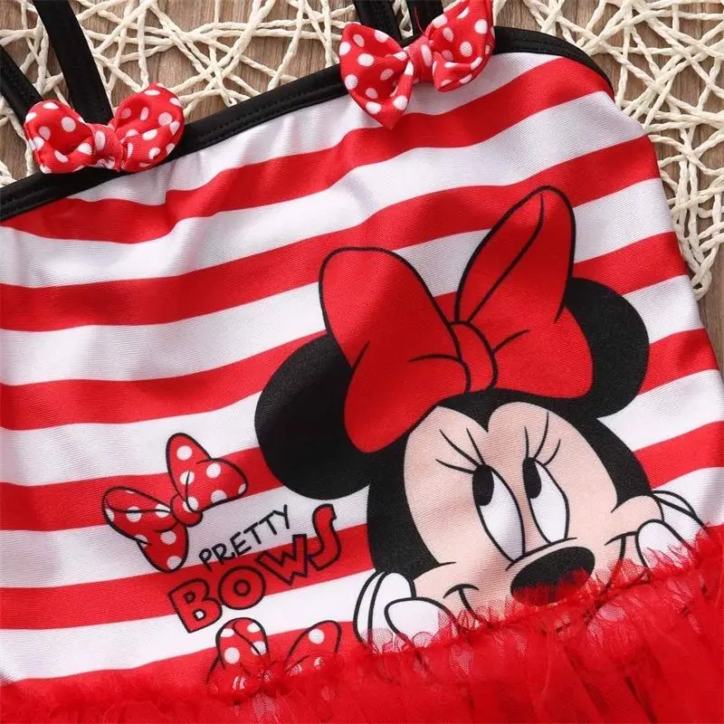 Детское бикини с Минни для девочек одежда купания цельный костюм Модный