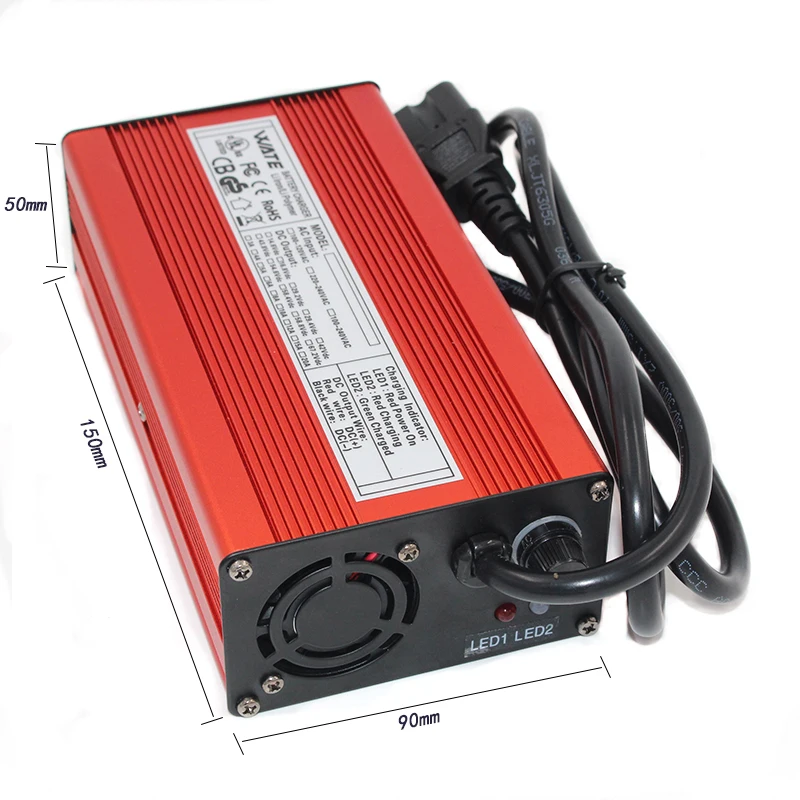 54.6V 4A Smart Lithium Battery Charger For 48V Lipo Li-ion Electric Bike Power Tool With Cooling Fan images - 6