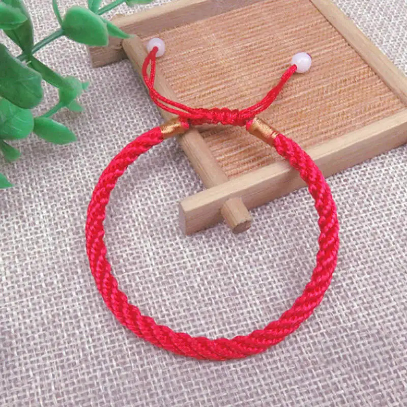 

Hot Lucky Golden Cross Heart Bracelet For Women Children Red String Adjustable Handmade Bracelet DIY Jewelry