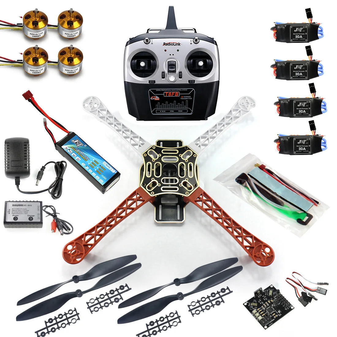 4 оси RC мультиквадрокоптер Дрон с KK V2.3 печатная плата 1000 кв мотор 30A ESC F450 рамка