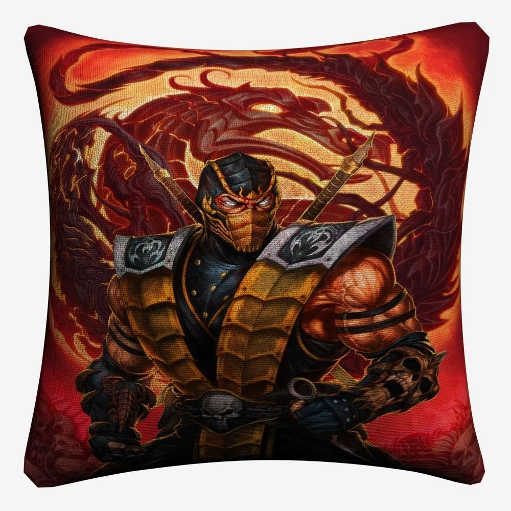 Mortal Kombat Video Game Figures Decorative Linen Cushion Covers For Sofa 45x45cm Cotton Throw Pillow Case Home Decor Almofada | Дом и сад