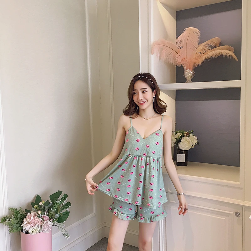 Домашняя одежда WAVMIT новинка Женский Пижамный костюм пикантная для сна черная