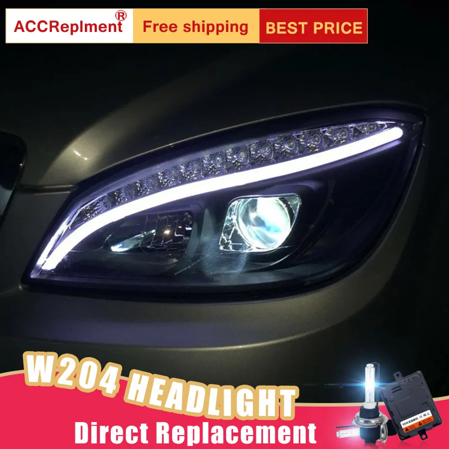 2 шт. светодиодный ные фары для Benz W204 2007 2011 Автомобильные ангельские глазки