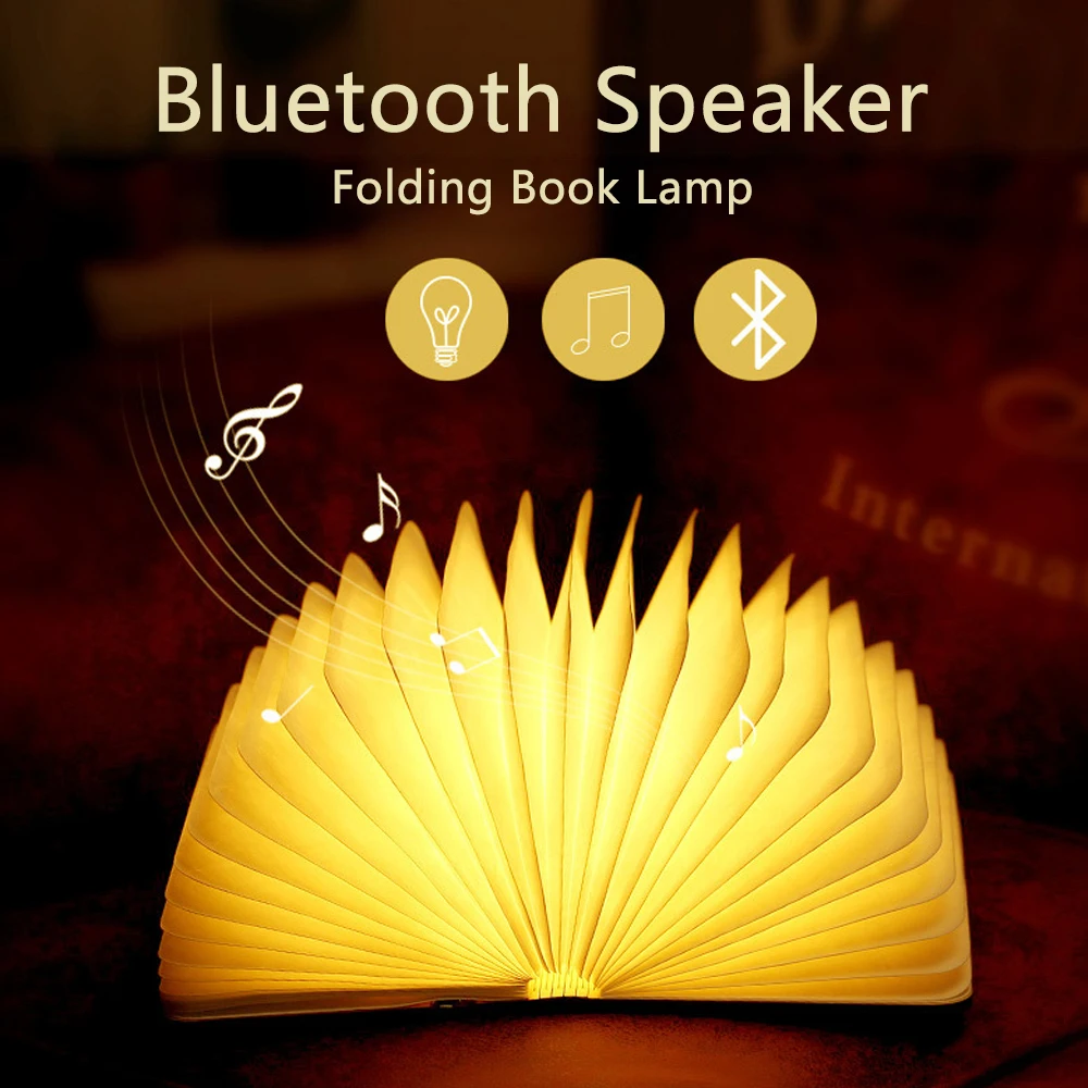 Bluetooth динамик Складная книжная лампа креативная Поворотная Светодиодная для чтения usb зарядка