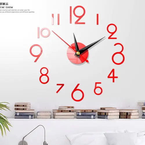 New Detachable Modern home art DIY 3D stereo round digital wall clock sticker modern office decoration | Дом и сад