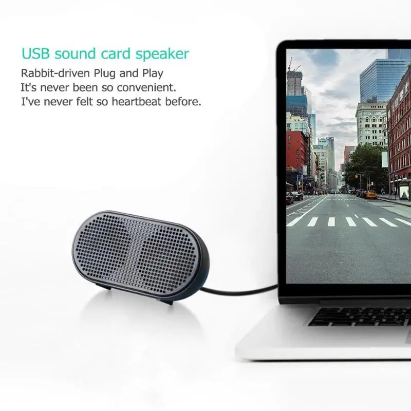 Mini USB Speaker Dual Horn Units Stereo Audio Music Player Sound Box Built-in Card Decoder Support Plug and Play Black |
