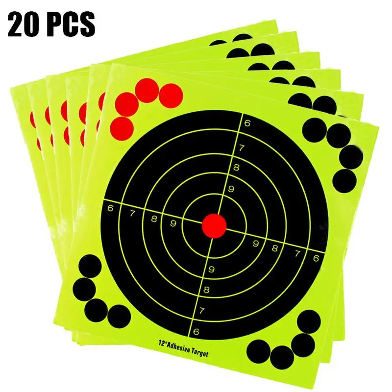

20pcs/lot Shooting Targets Reactive Splatter Glow Florescent Paper Target for Hunting Archery Arrow Training Shoot Accessories
