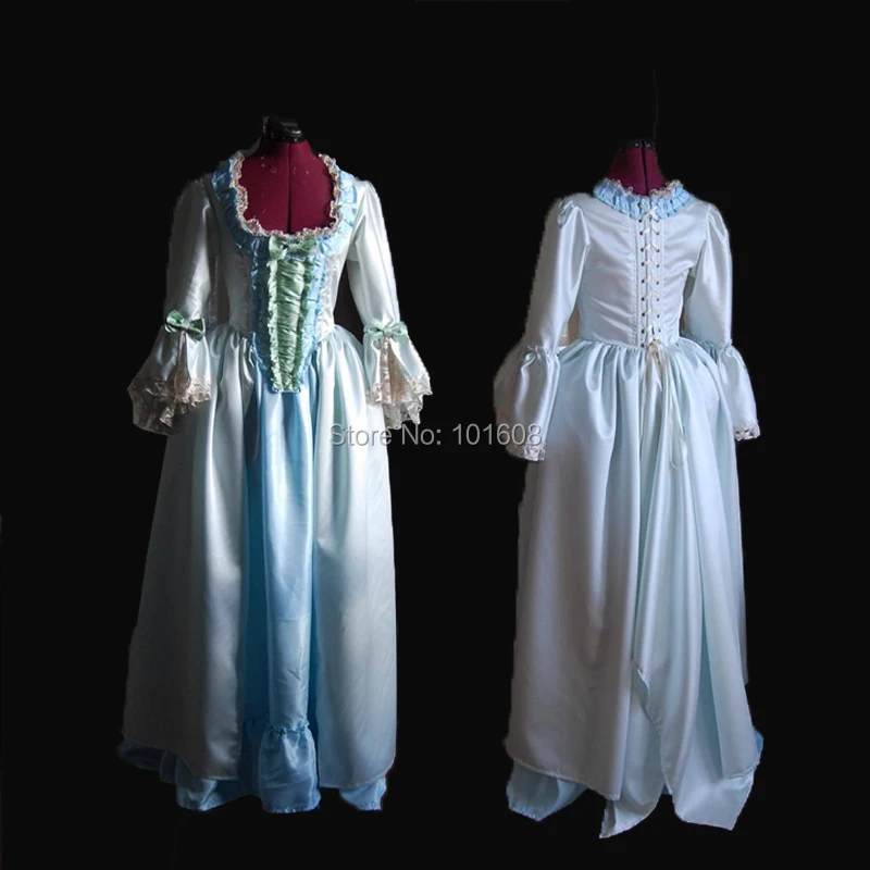 Tailored!Royal Blue Taffeta Vintage Duchess Princess Civil war 18th Court Belle Marie Antoinette DRESS Victorian dresses HL-375 |