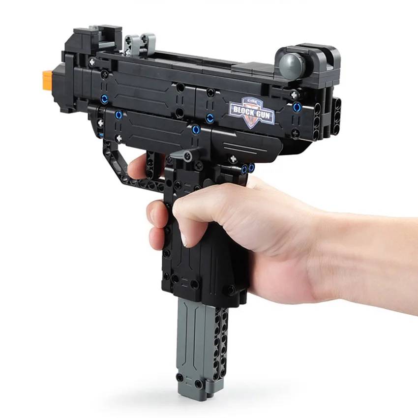359 шт. строительные блоки игрушки UZI блок модель пистолета пластиковые пули для