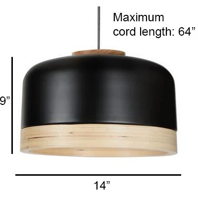 14" Vicenza LED Pendant Light in Black |