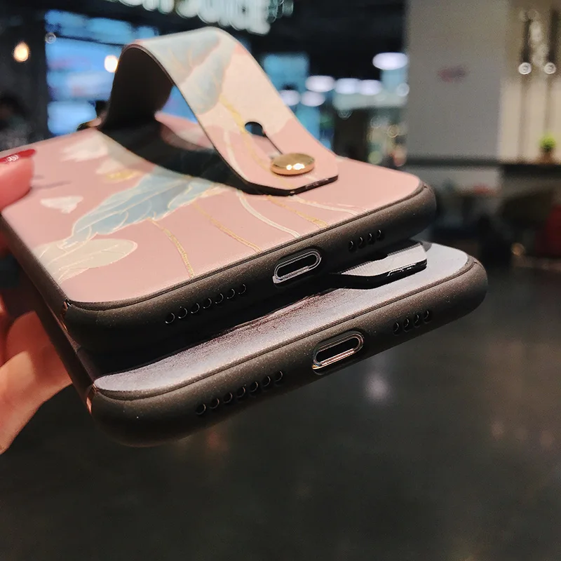 Чехол с ремешком на запястье для Samsung Galaxy S8 S9 S10 Plus Note 8 9 10 Мягкий защитный чехол