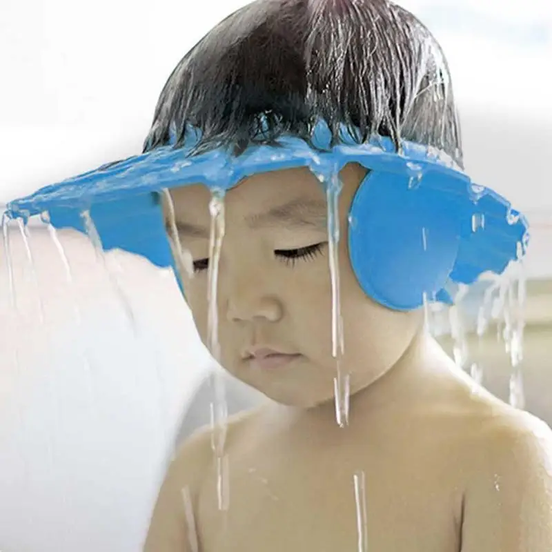 2 цвета регулируемая детская шапочка для душа защита детей Детский шампунь ванны