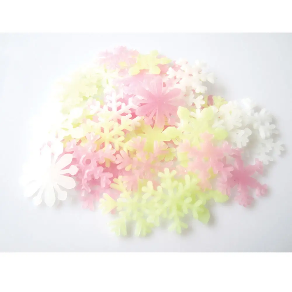 50 шт./компл. красочные светящиеся домой Снежинка стены Стикеры светятся в темноте