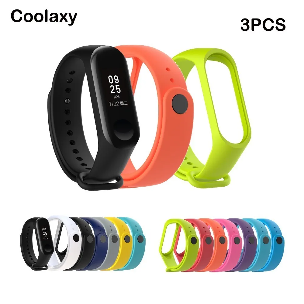Coolaxy браслет для Xiaomi Mi Band 3 спортивный силиконовый ремешок на запястье аксессуары