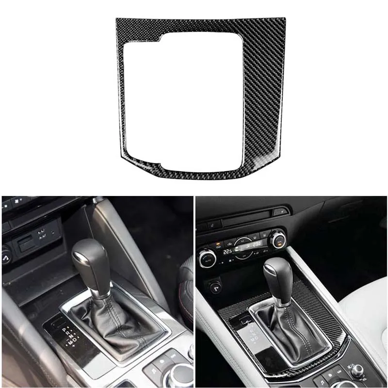 LHD Car Carbon Side Gear Shift Knob Panel Trim Fit For Mazda CX-5 2017 2018