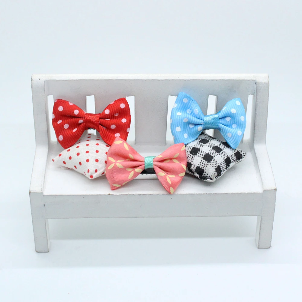 10 шт. заколки для волос карамельных цветов однотонная/в горошек/в цветочек лента