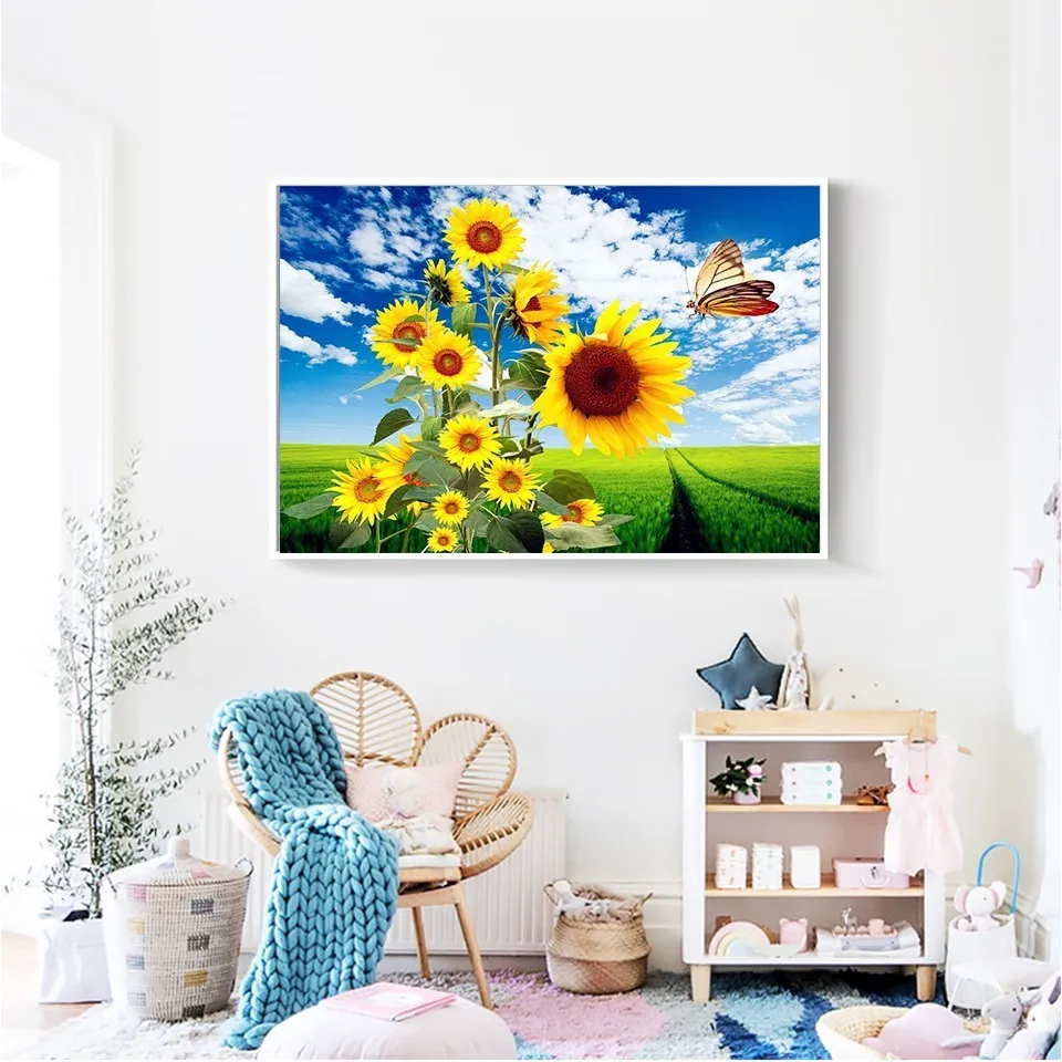 AZQSD 5D DIY Алмазная мозаика с полным сверлом алмазная вышивка в Подсолнух стразы для