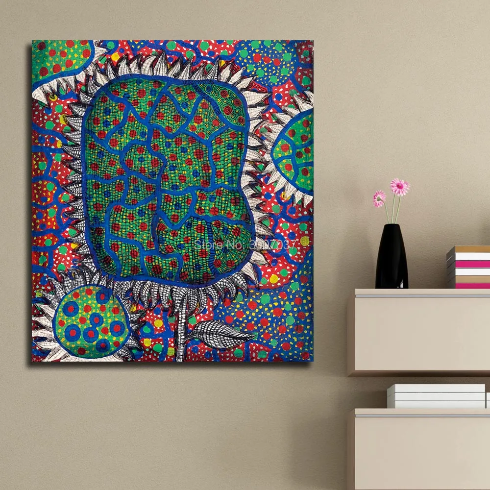 100% ручная работа картина маслом настенная живопись Yayoi Kusama домашний декор