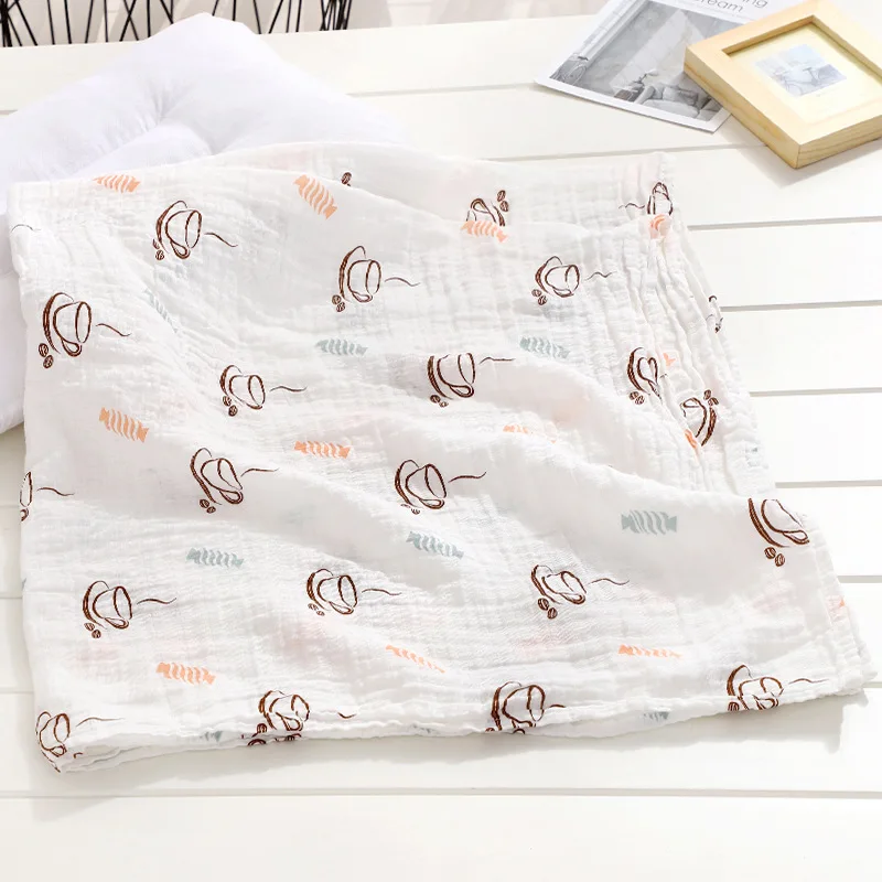 

Fox Floral Bebek Muslin Baby Wrap Bamboo Swaddle Baby Blankets Newborn Cotton Toddler Milestone Blanket Cartoon Bath Towels