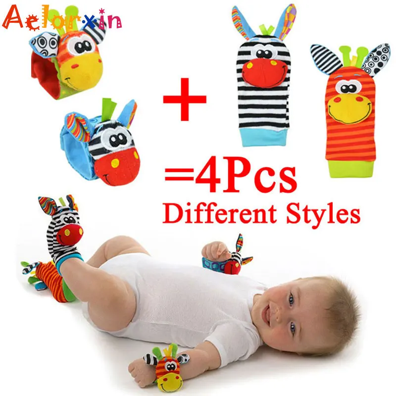 0 3 Years Old Baby Toy Baby Rattles Toys Animal Socks Wrist Strap Rattle Baby Foot Socks Bug Wrist Strap Baby Socks