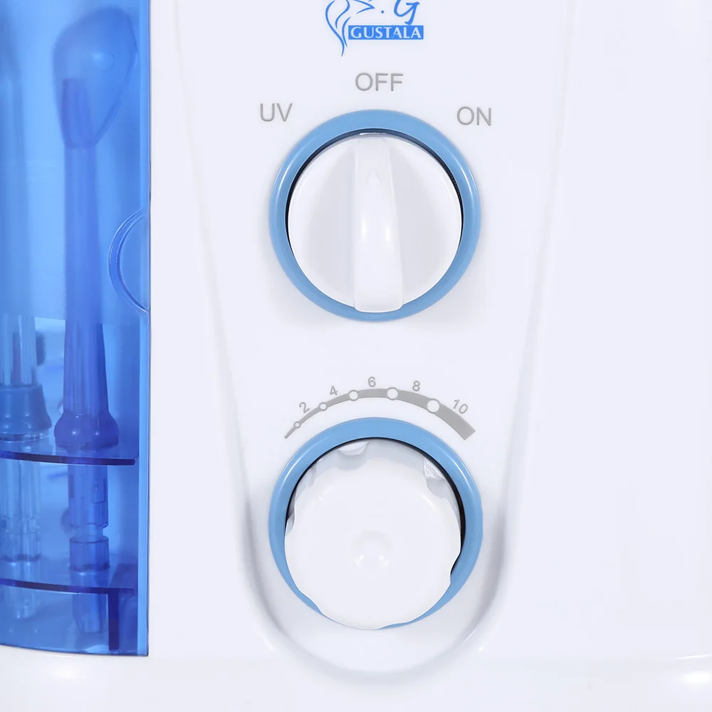 Gustala Professional Dental Oral Irrigator Flosser Water Jet Care Teeth Cleaner 7 Tips 600ml High-Volume | Красота и здоровье