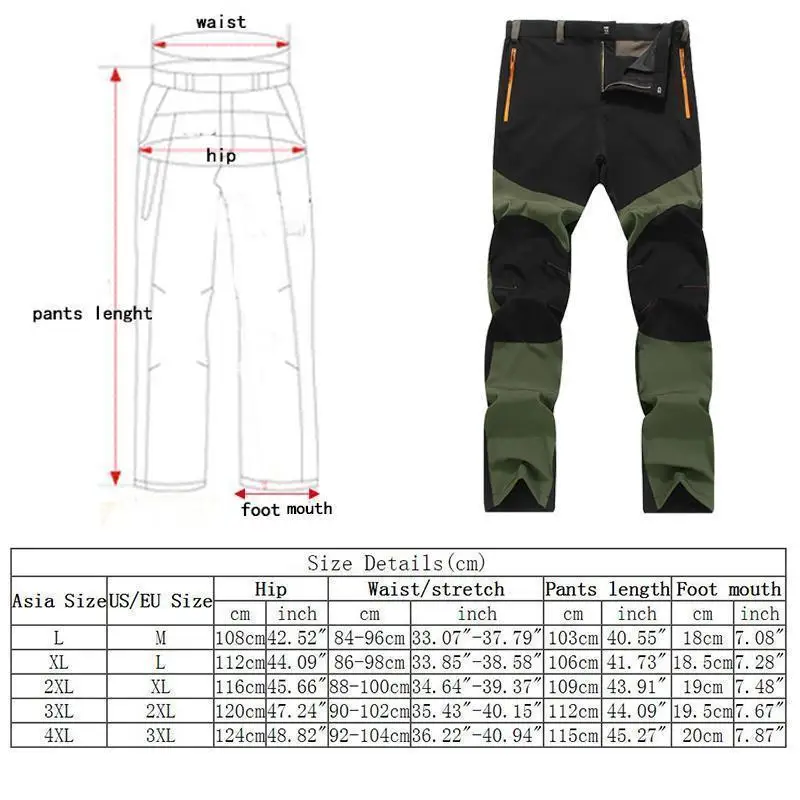 

High Quality Functional Mens Trousers Outdoor Tactical Waterproof Cold Resistant Cargo Hiking Skiing Climbing Combat Long Pants