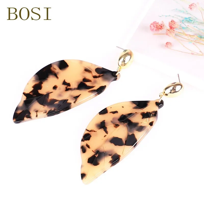 Женские акриловые серьги в стиле бохо большие длинные подвески из ацетата