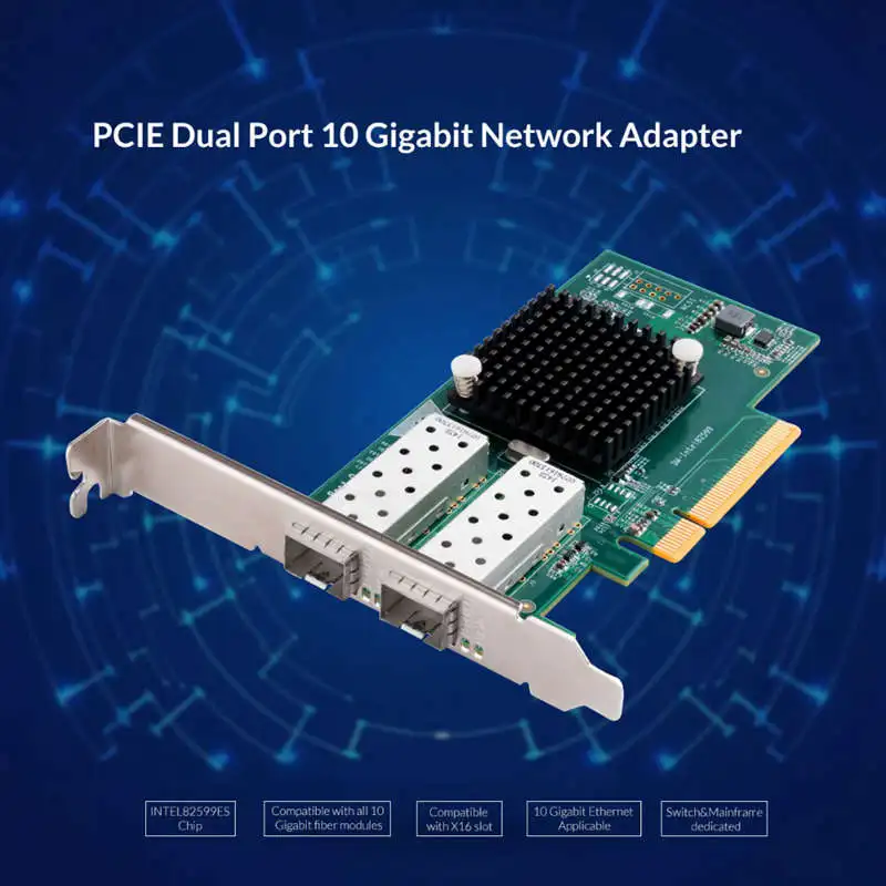 Pcie 2 Порты и разъёмы 10 гигабитный сетевой адаптер Intel82599Es чип Pci Express карты
