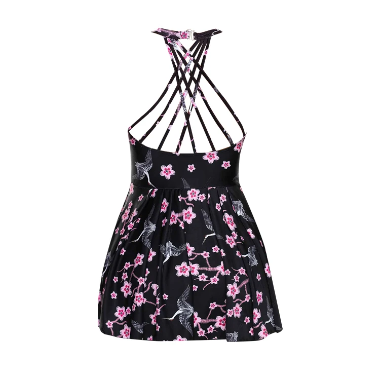 

M-4XL Plus Szie Women Tankini Bikini Set Swimwear 2019 New Push Up Padded Flower Swimsuit Women Monokini Bathing Suit Swimming