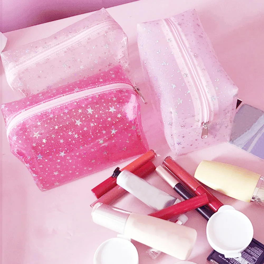 Дорожная прозрачная косметичка из ПВХ женская маленькая сумка для макияжа мытья