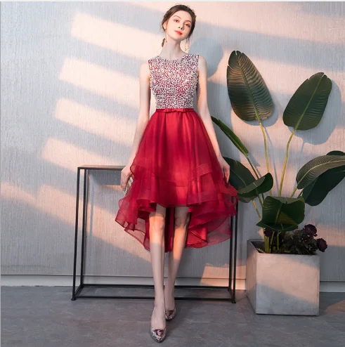 Весенне-летние розовые короткие женские платья принцессы с блестками и бусинами