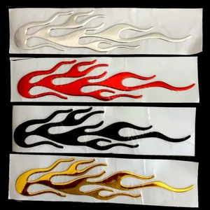 ПВХ мягкий 4 цвета полезный персонализированный Автомобиль Мотоцикл 3D Пламя огня Светоотражающая наклейка виниловая наклейка