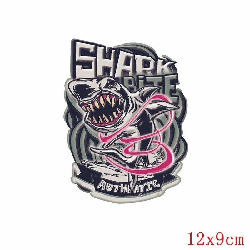 Термотрансферные нашивки Pulaqi с изображением акулы для одежды наклейки в стиле